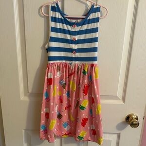 Mini Boden Blue Striped and Pink Popsicle Dress